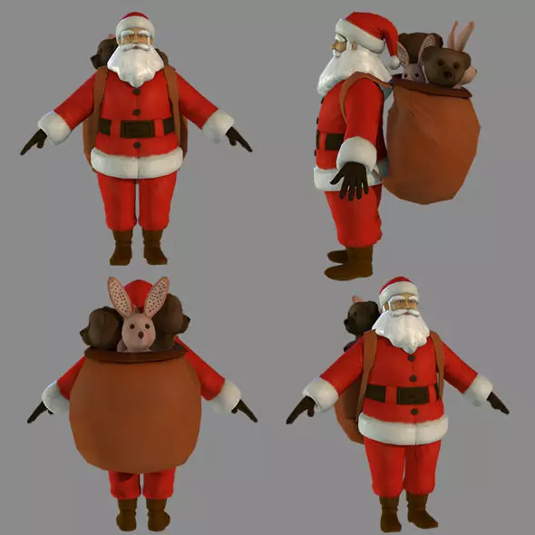 Santa Claus Low-poly 3D model_0