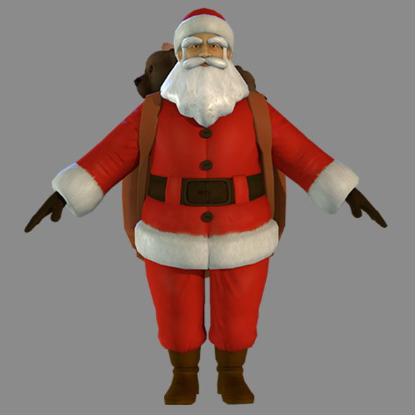Santa Claus Low-poly 3D model_16