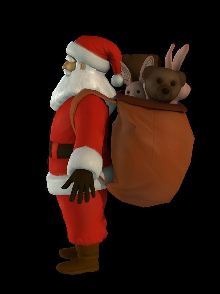 Santa Claus Low-poly 3D model_12