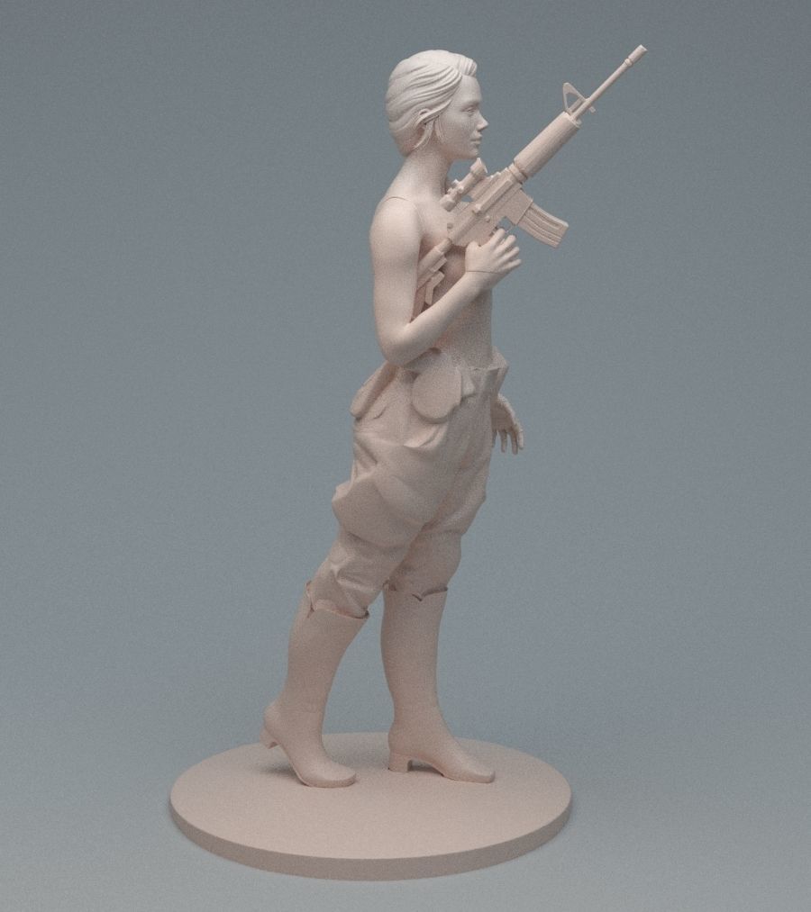 Lara GunGirl 3D print model_11