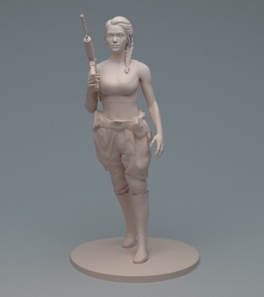 Lara GunGirl 3D print model_26