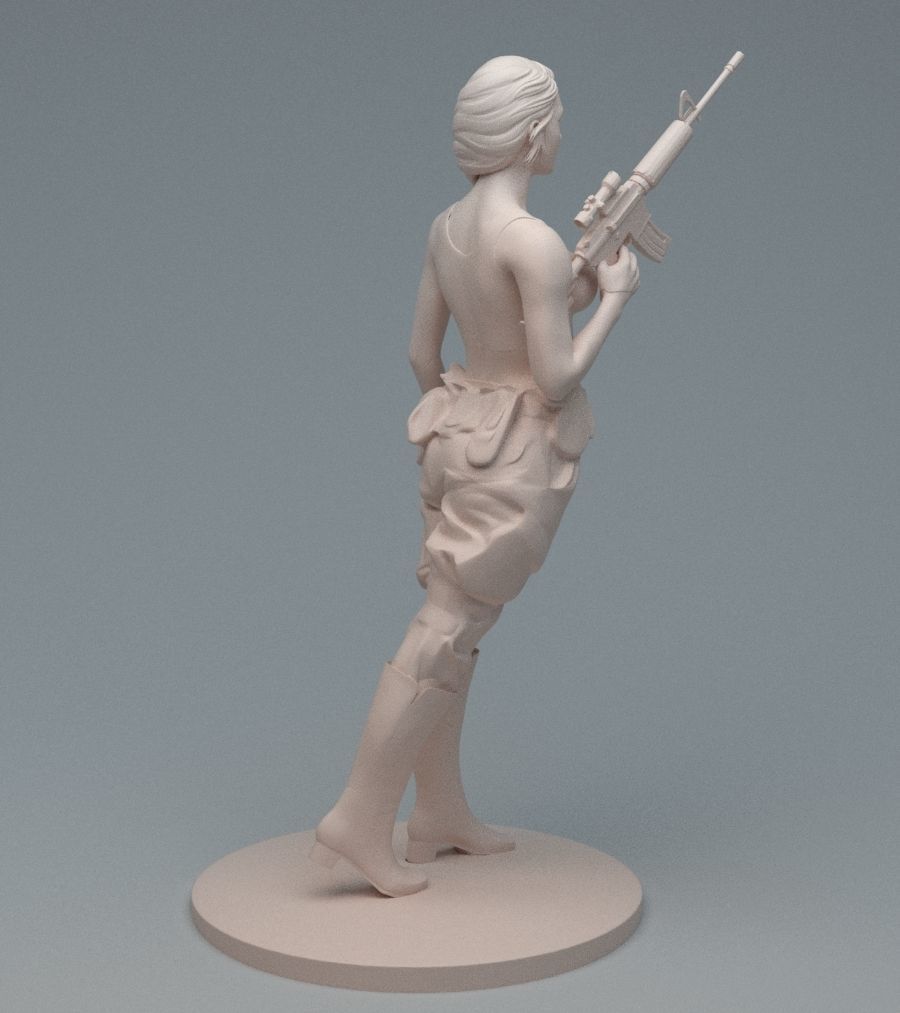 Lara GunGirl 3D print model_13