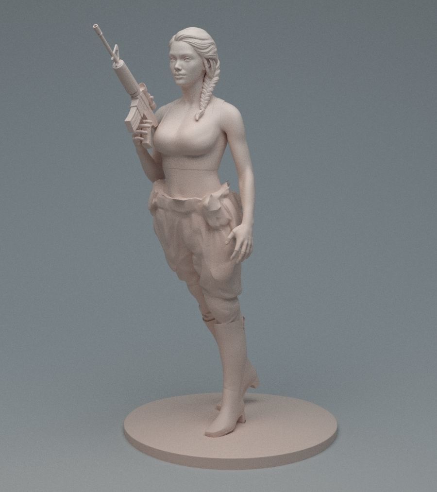 Lara GunGirl 3D print model_22