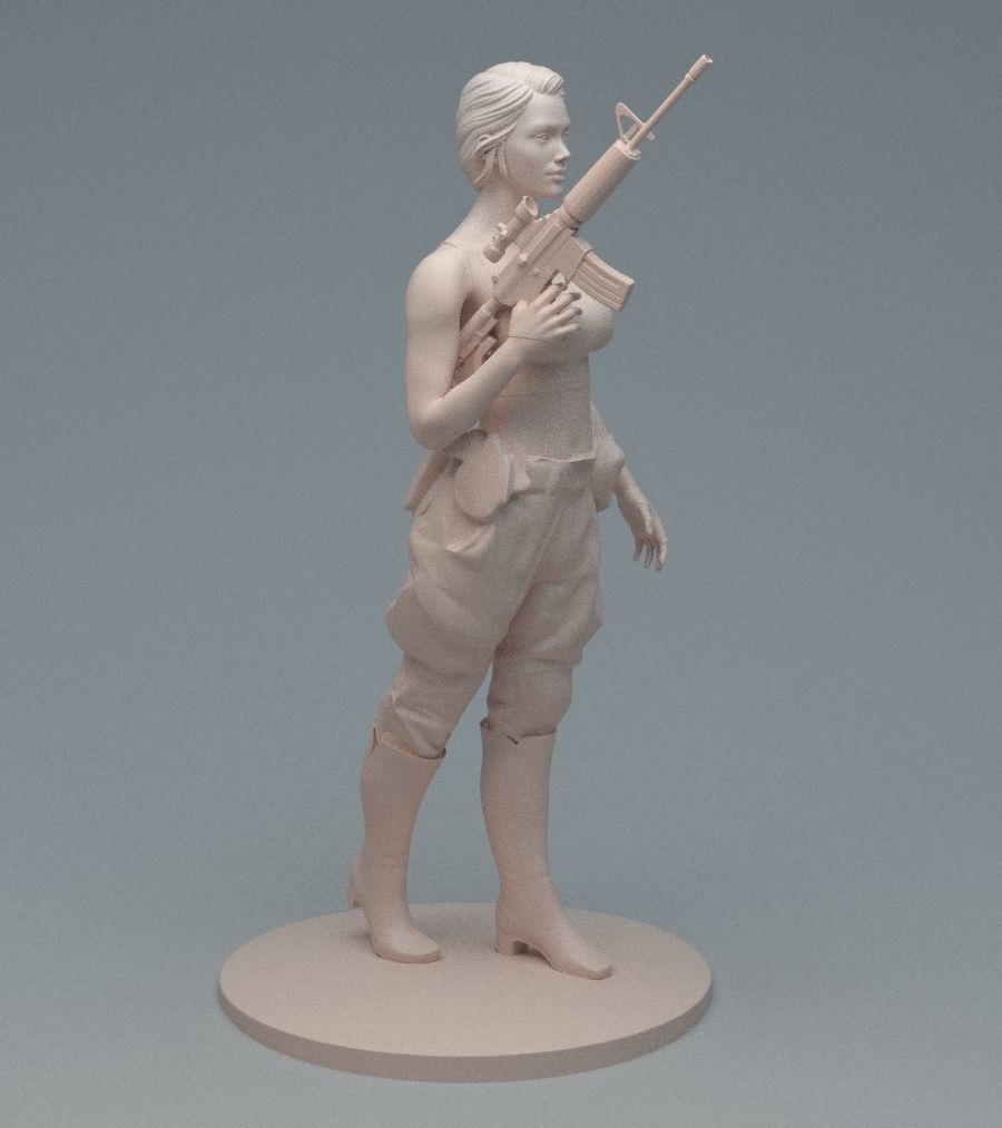 Lara GunGirl 3D print model_10