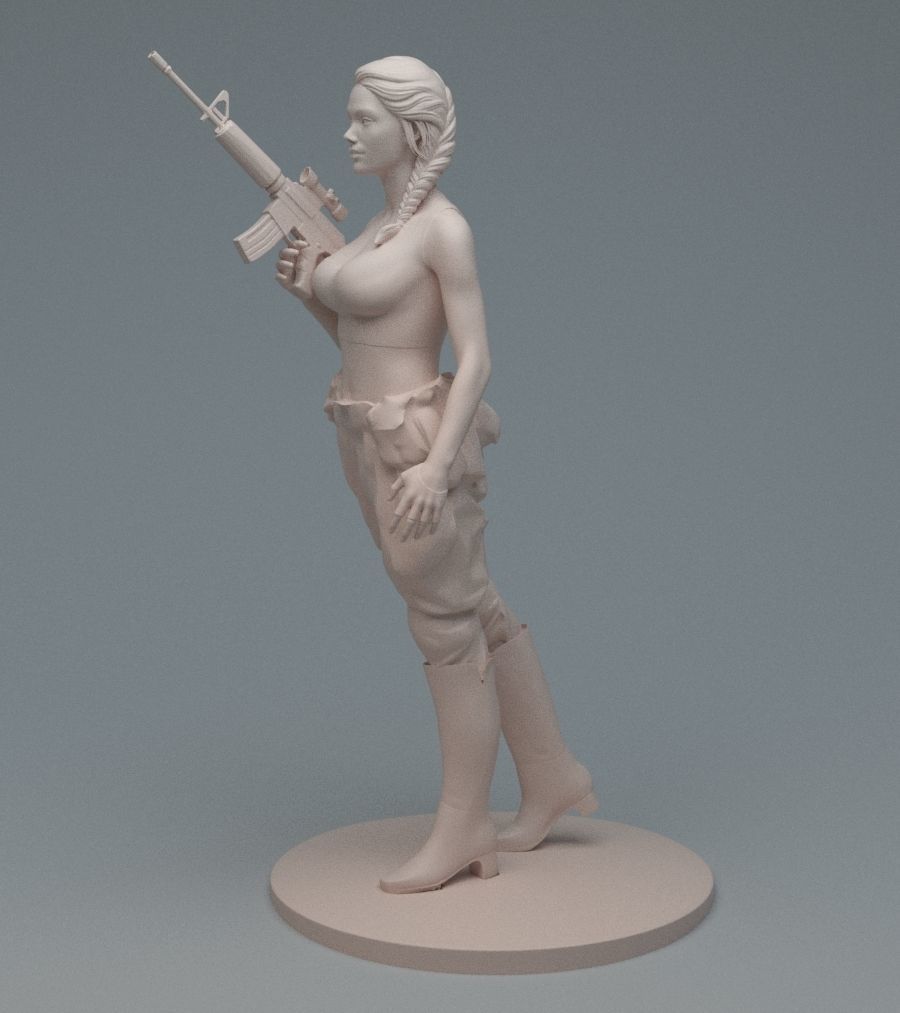Lara GunGirl 3D print model_20