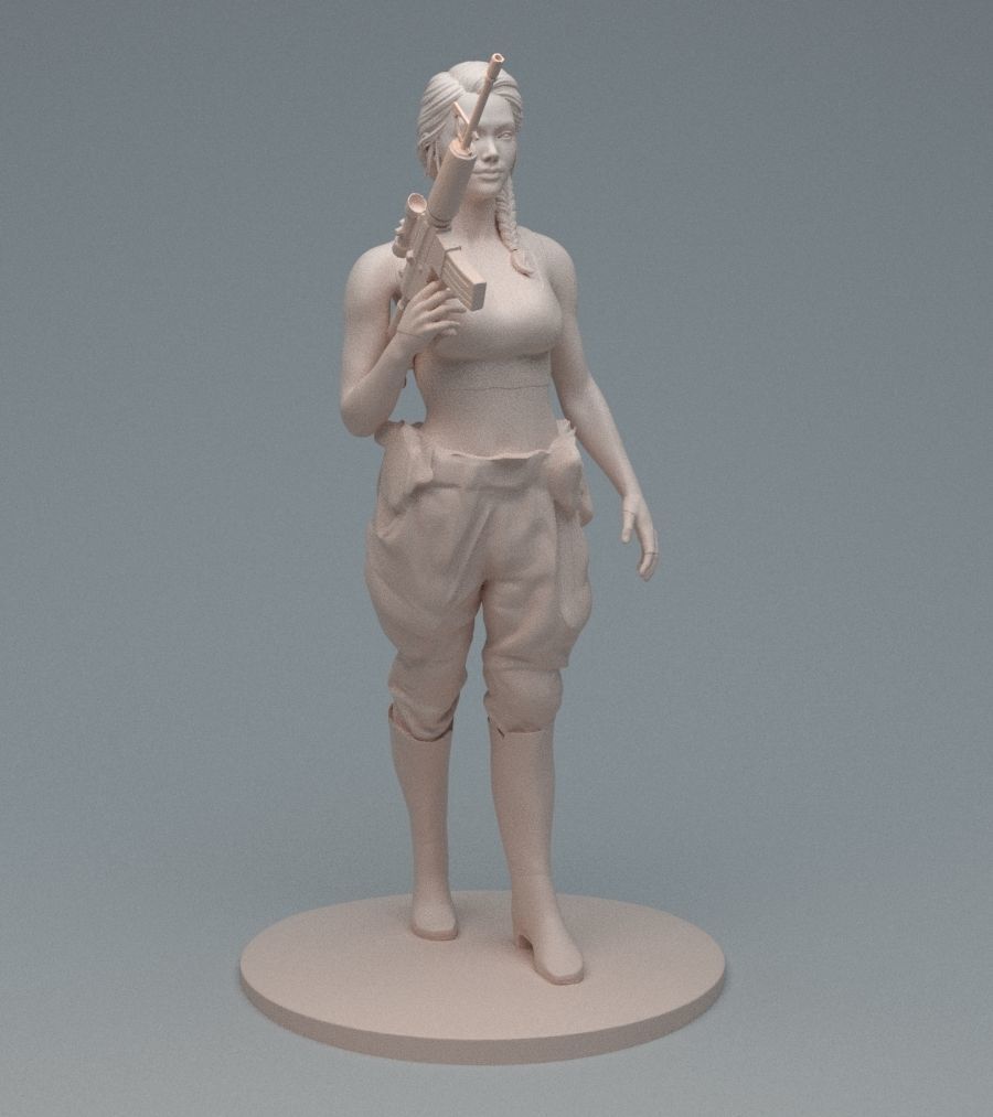 Lara GunGirl 3D print model_8