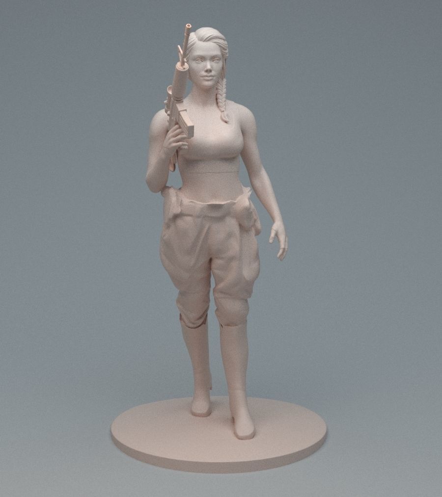Lara GunGirl 3D print model_7