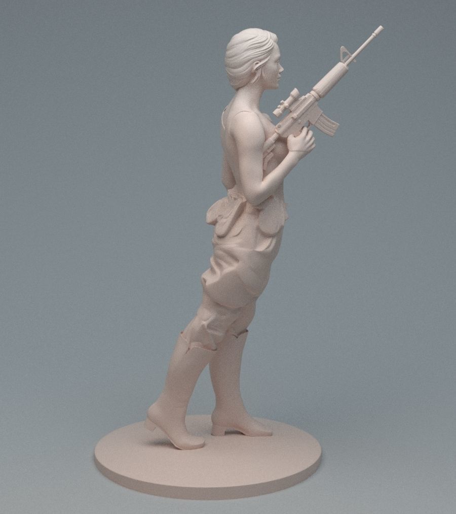 Lara GunGirl 3D print model_12