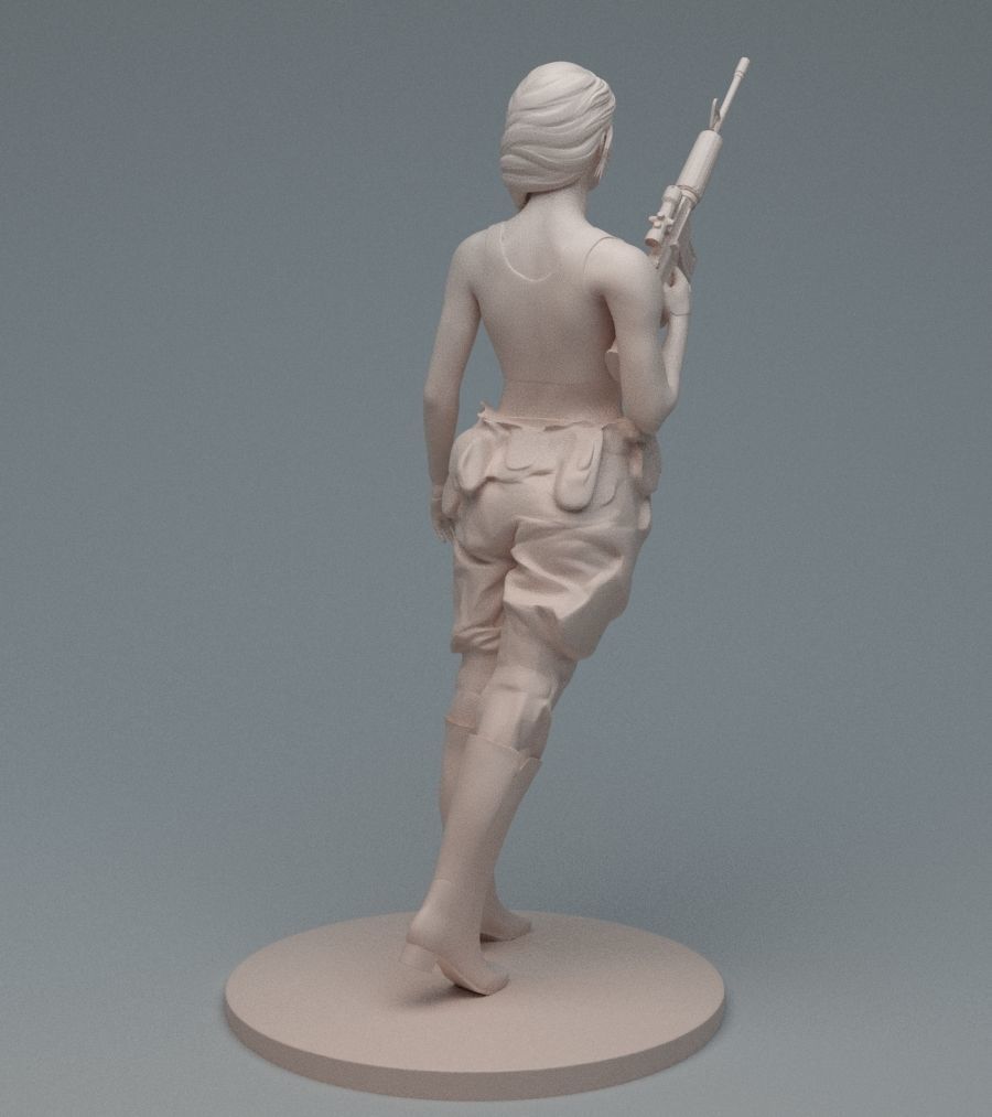 Lara GunGirl 3D print model_14