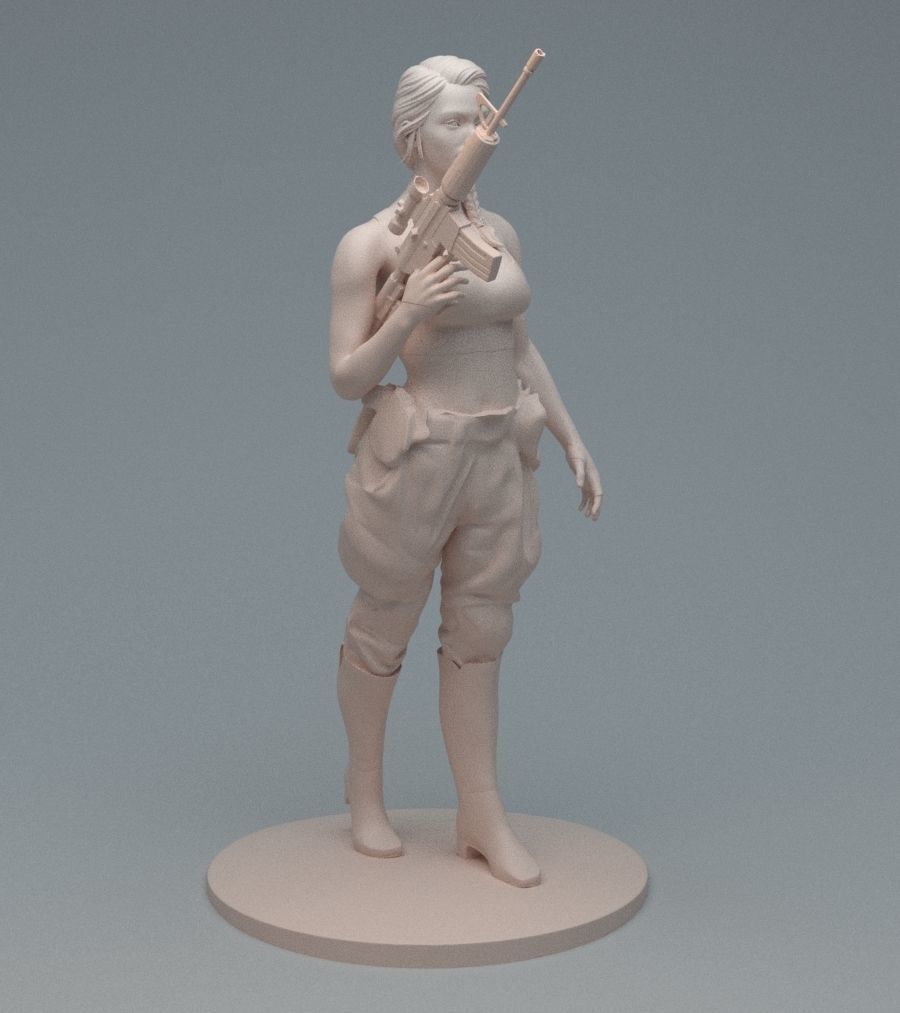 Lara GunGirl 3D print model_9