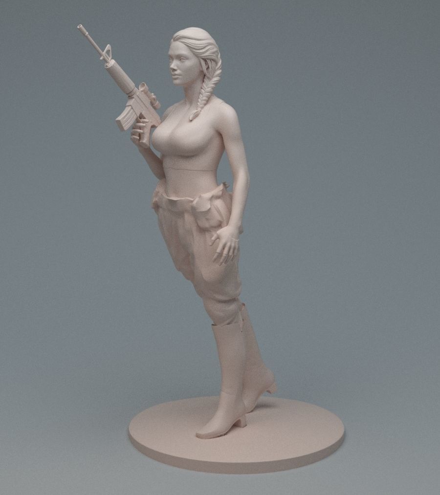 Lara GunGirl 3D print model_21