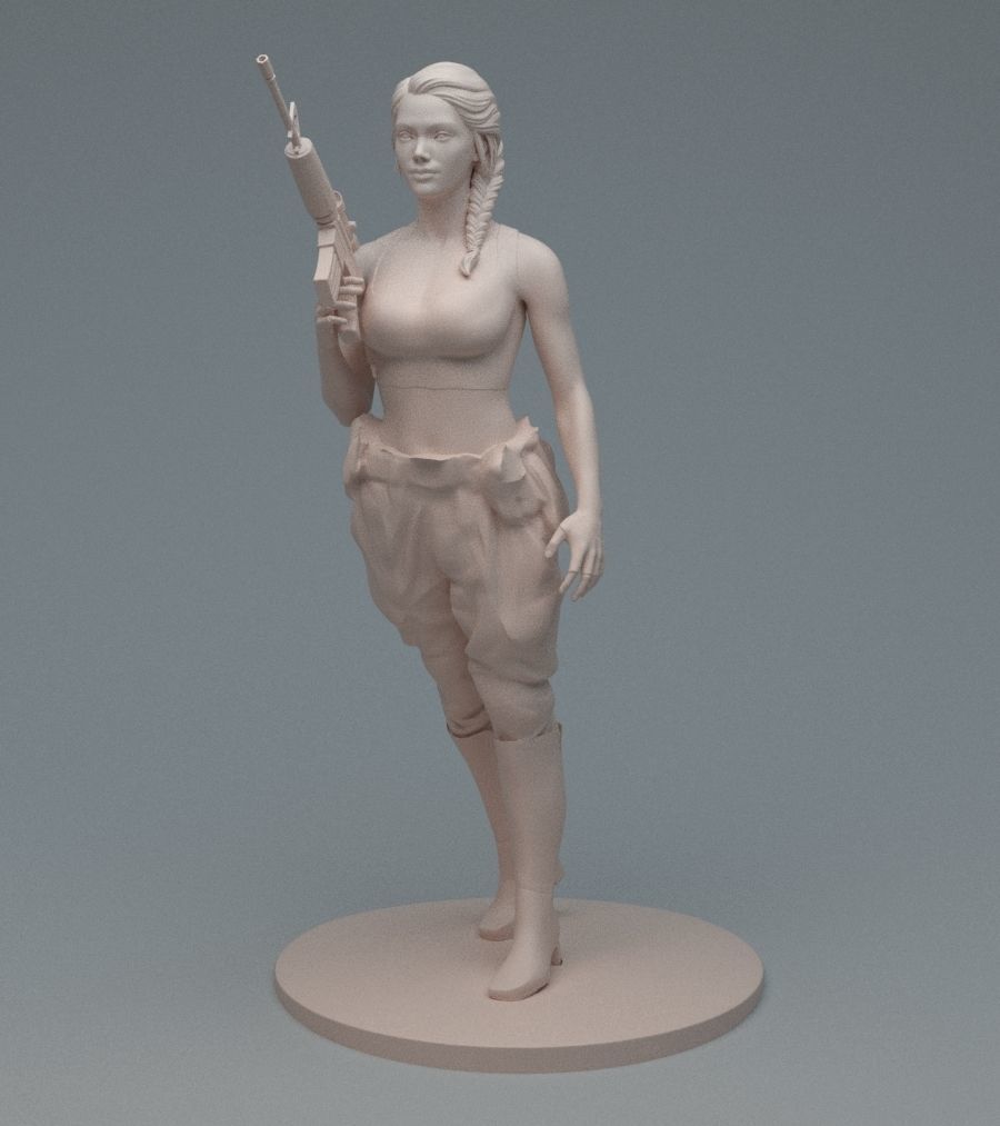 Lara GunGirl 3D print model_23