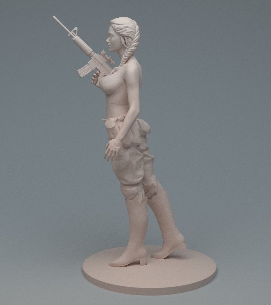 Lara GunGirl 3D print model_19