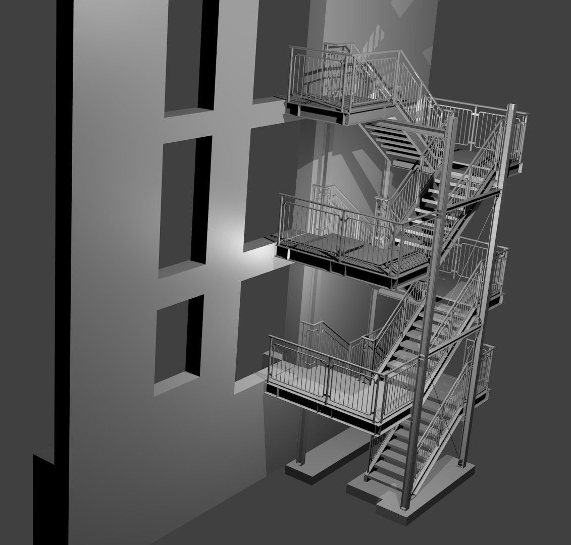 stairs computer screen showing design of staircase Free 3D model_1