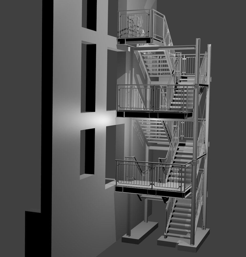 stairs computer screen showing design of staircase Free 3D model_2