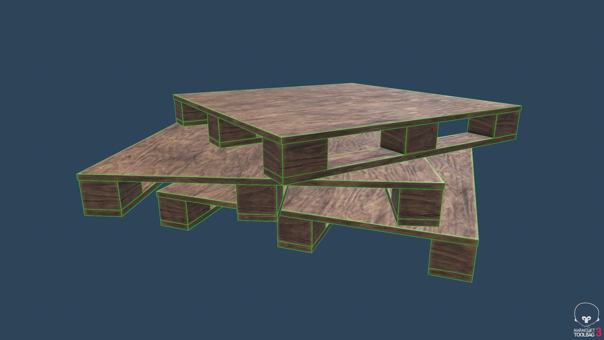 Pallet wooden Free low-poly 3D model_2