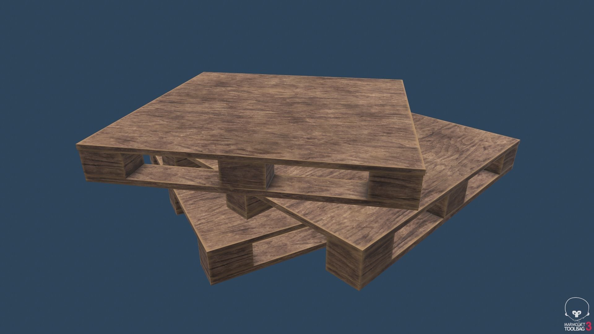 Pallet wooden Free low-poly 3D model_1