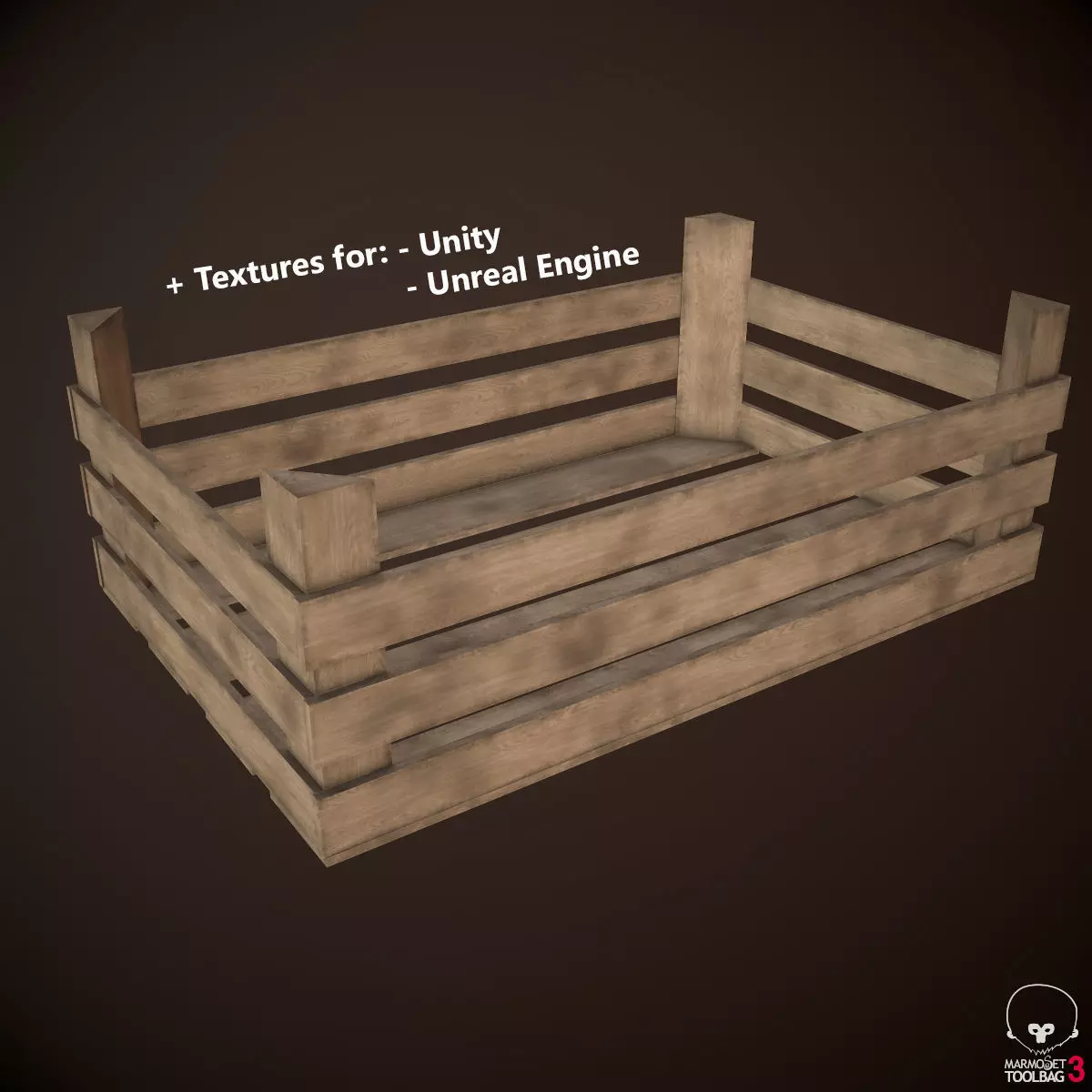 Crate Dirty Free low-poly 3D model