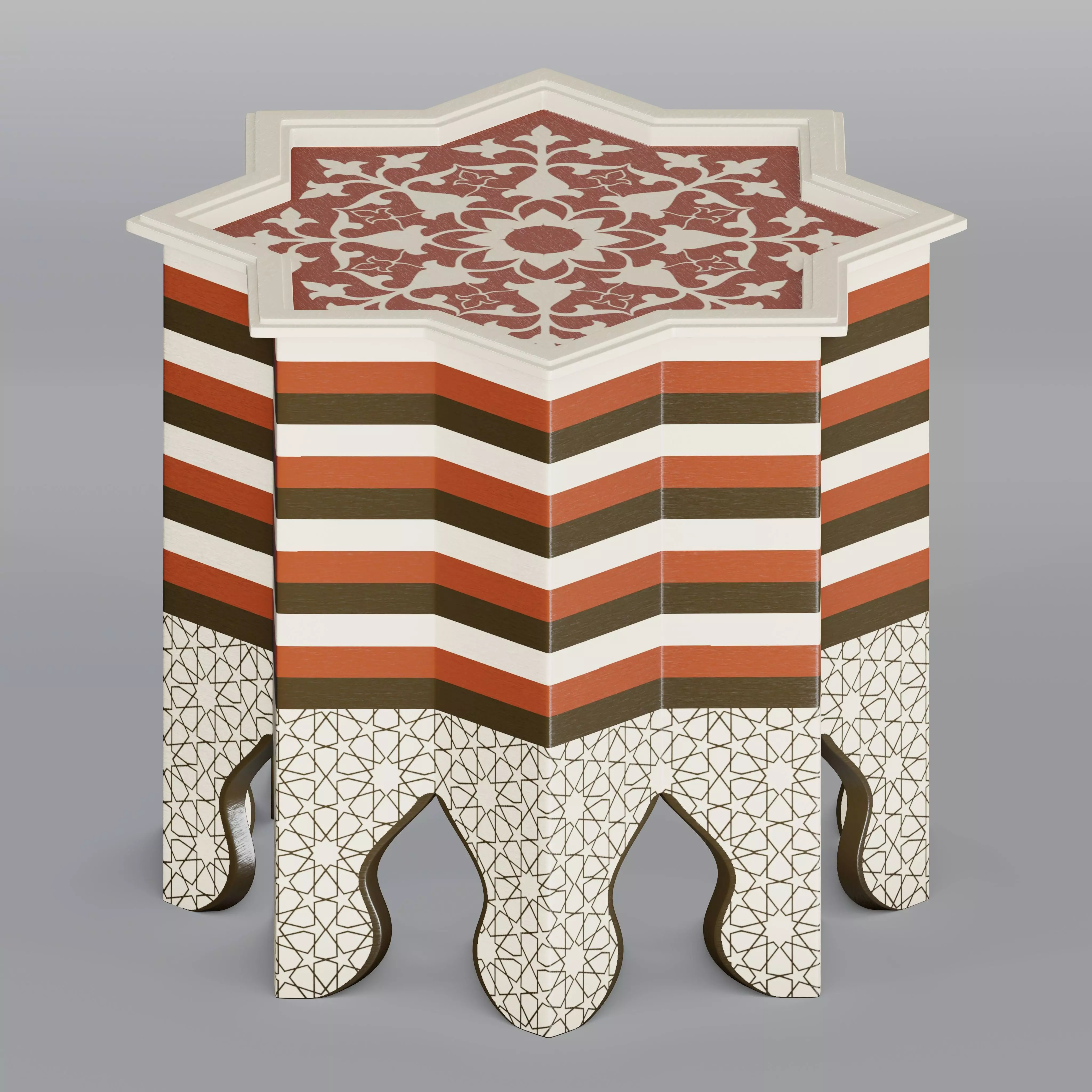 Moroccan star table 3D model_0