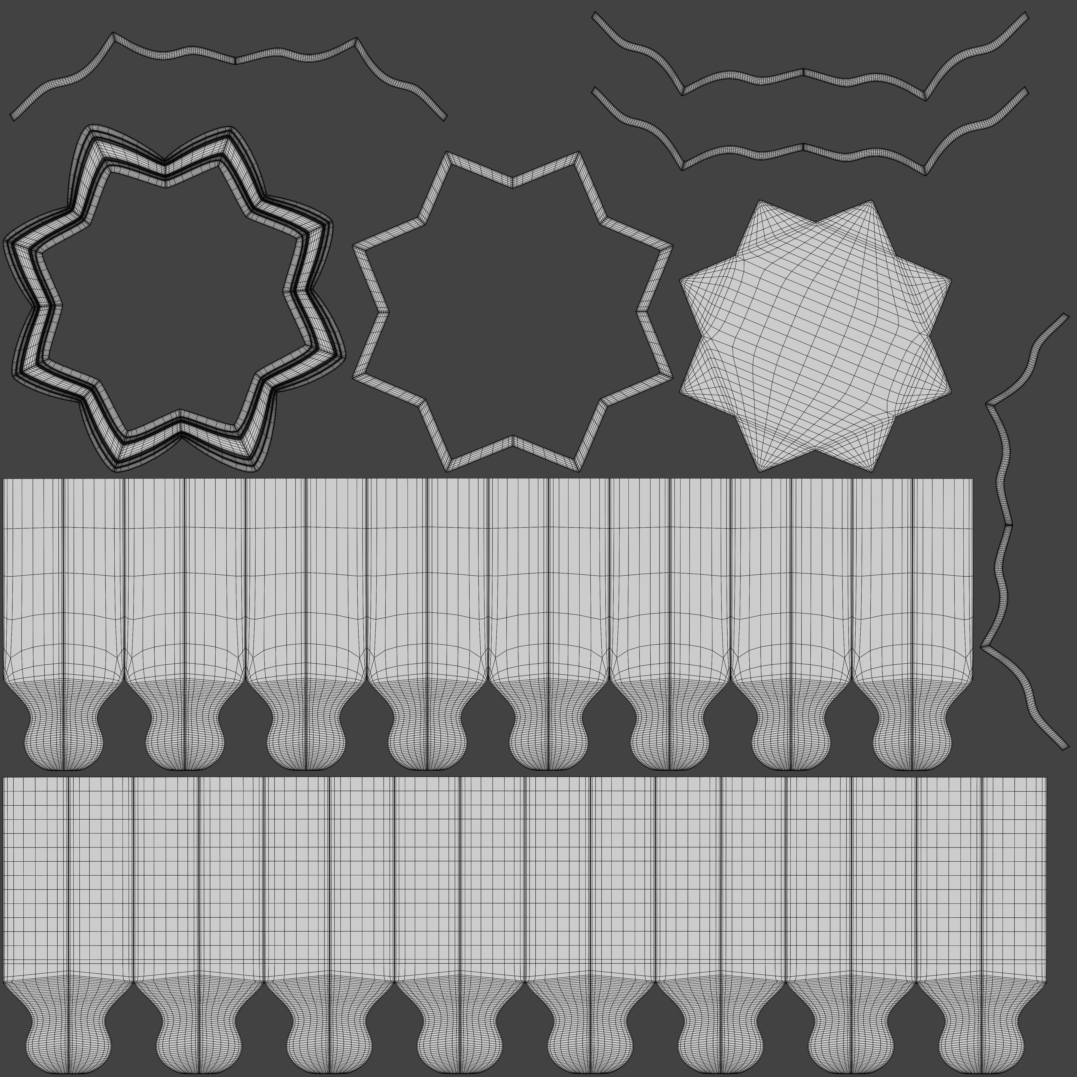 Moroccan star table 3D model_12
