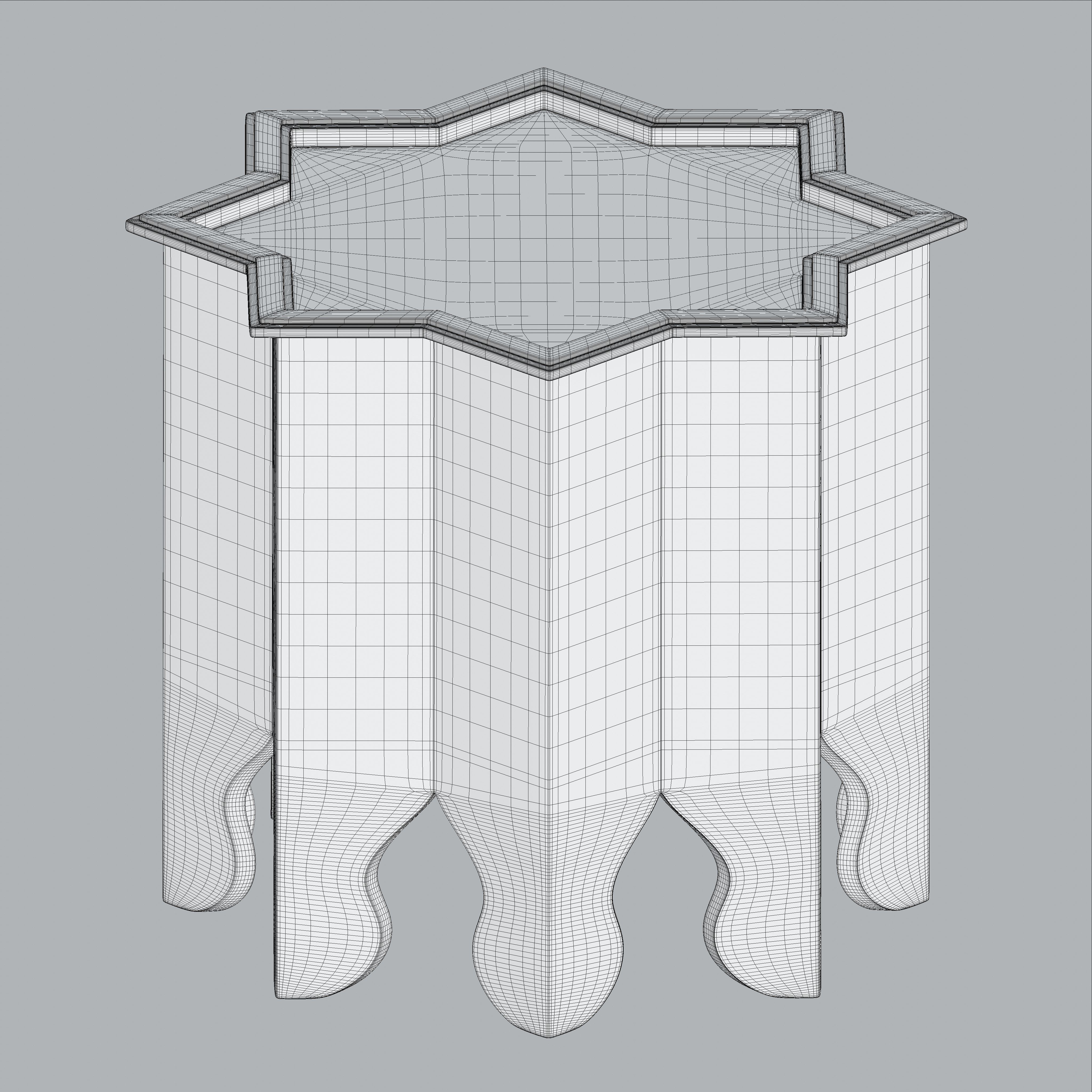Moroccan star table 3D model_4