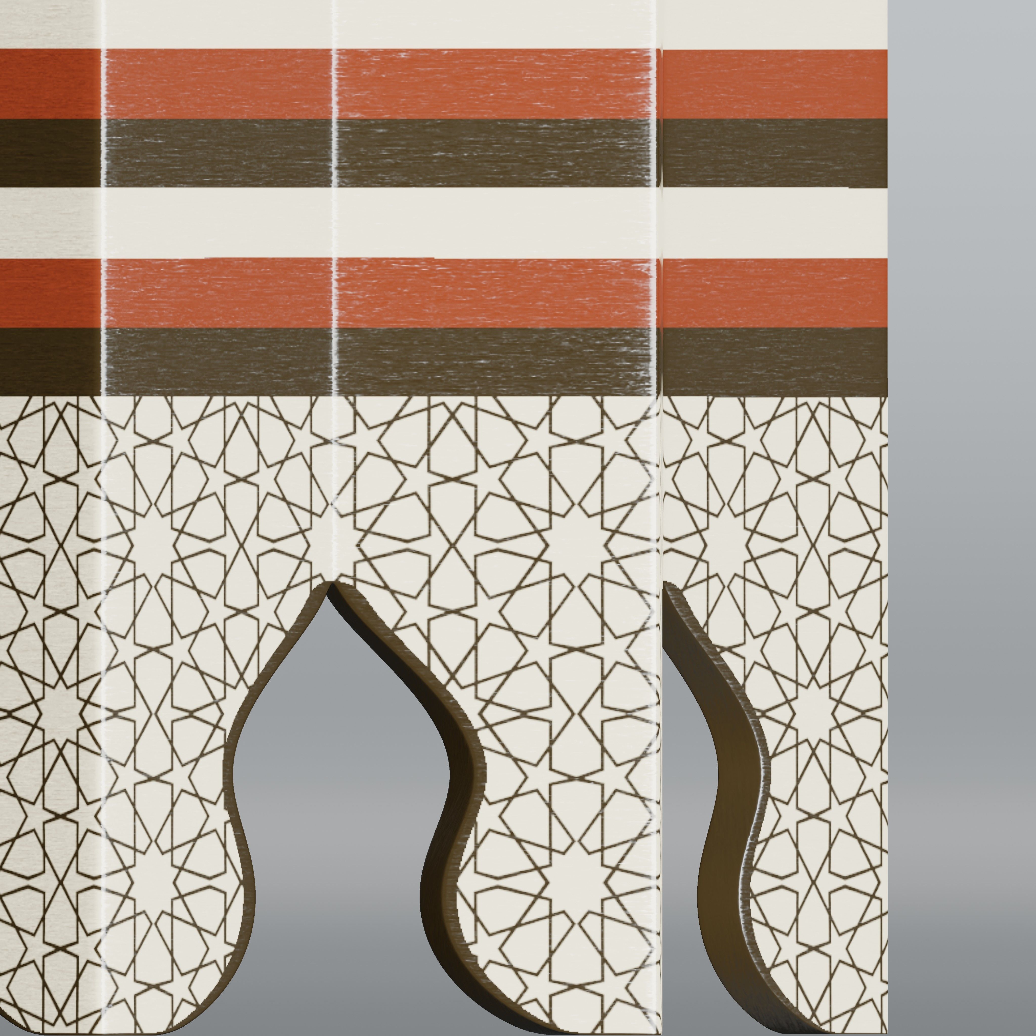 Moroccan star table 3D model_3