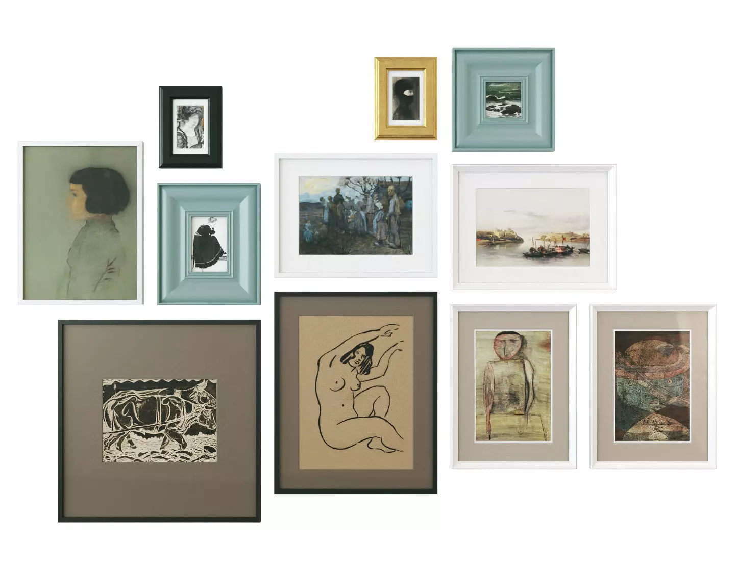 Abstract painting gallery wall 3D model