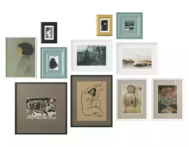 Abstract painting gallery wall