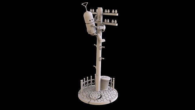 The robot is charging 3D print model