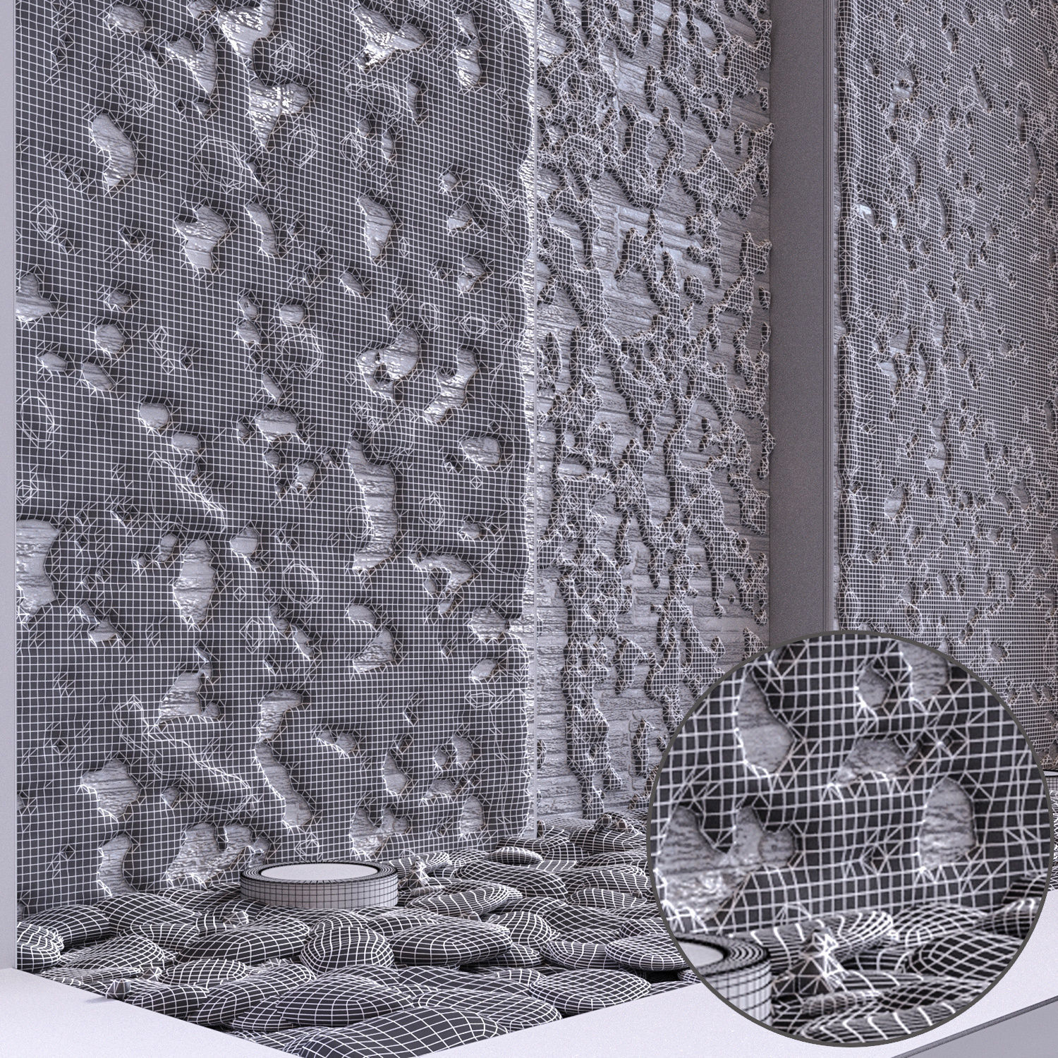wall water   3D model_2