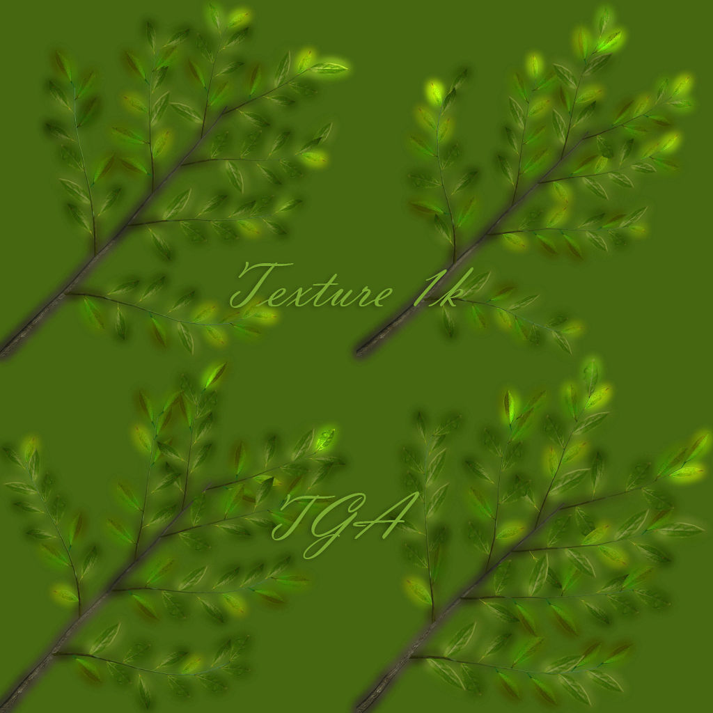 Bush Willow  Salix purpurea Nana Low-poly 3D model_12