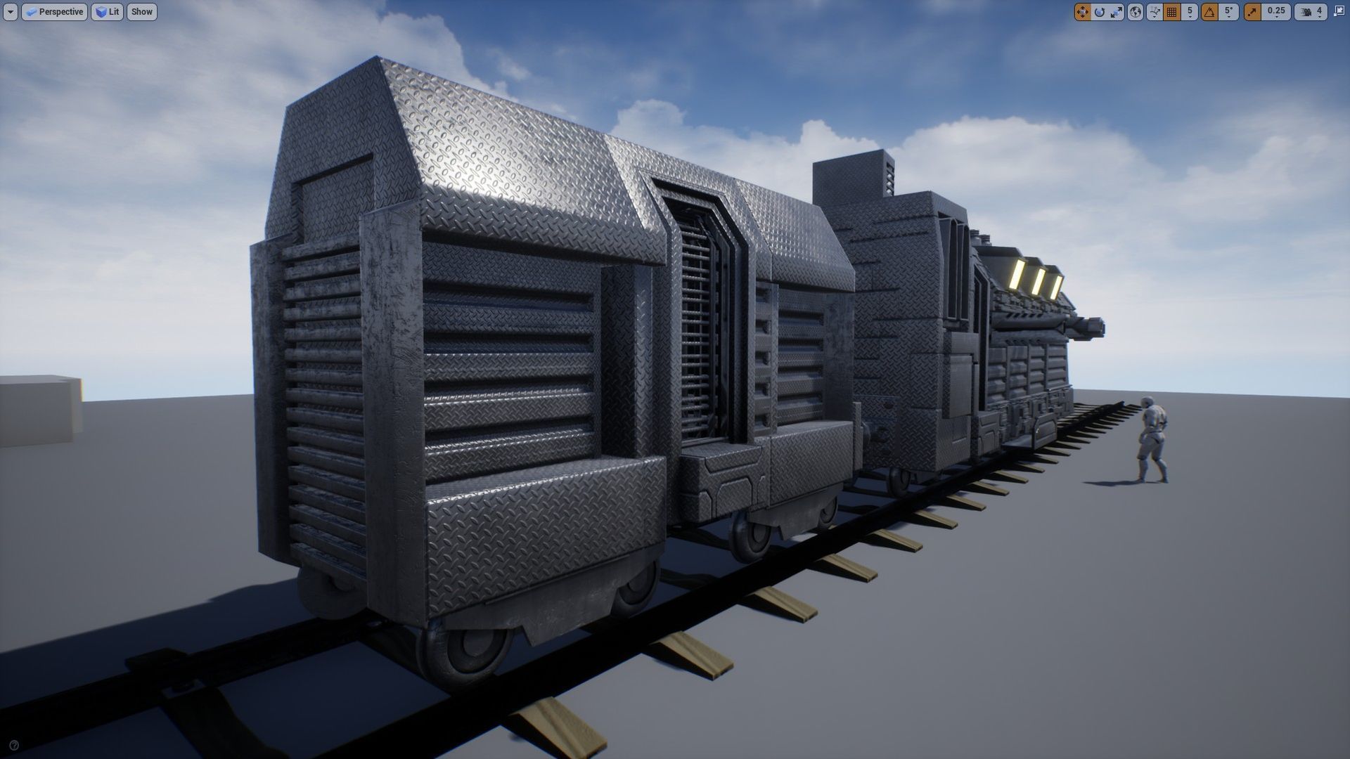 Armored Train Kitbash Unreal Engine Asset  Low-poly 3D model_9