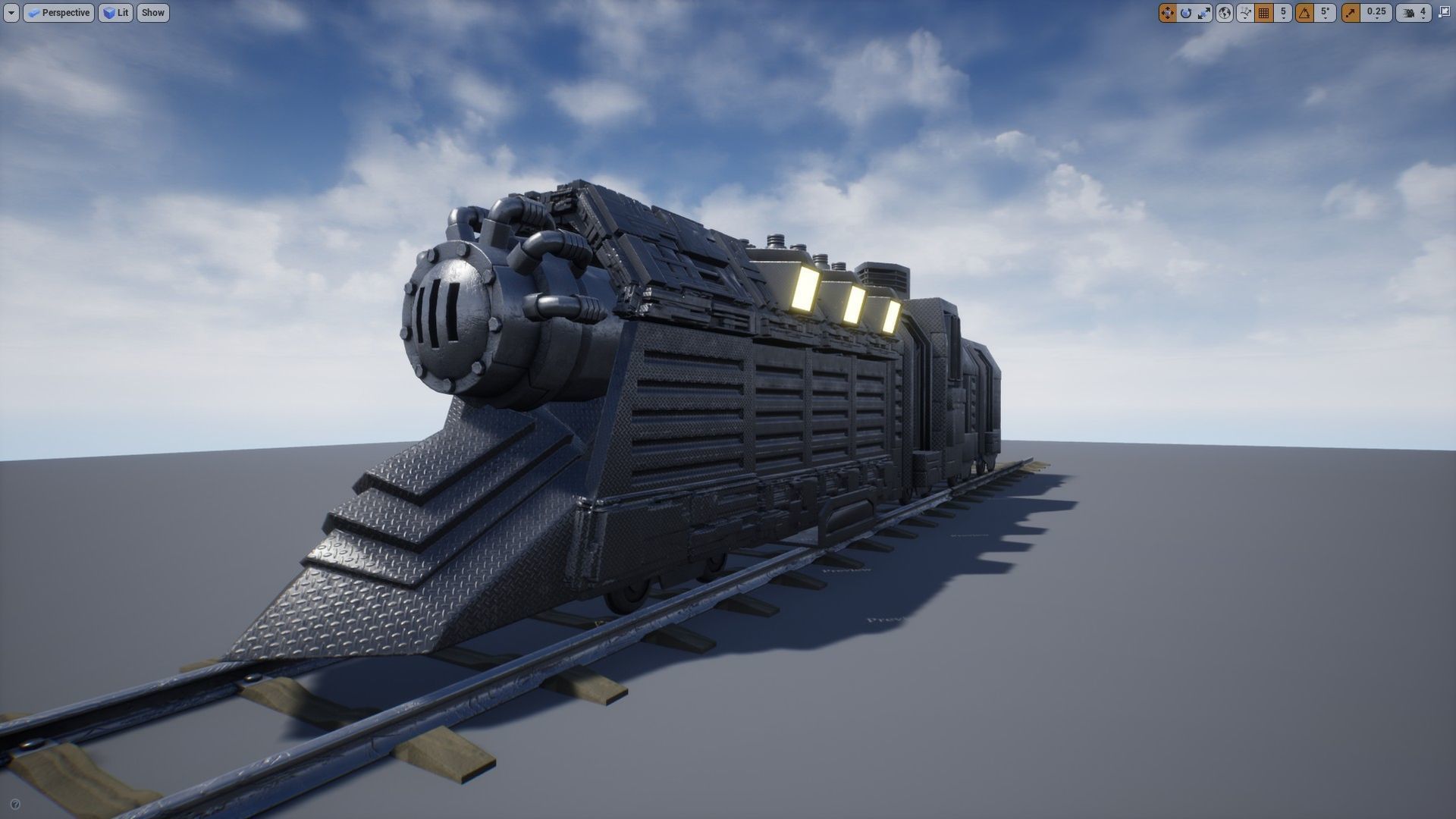 Armored Train Kitbash Unreal Engine Asset  Low-poly 3D model_5