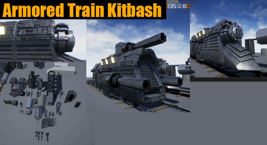 Armored Train Kitbash Unreal Engine Asset  Low-poly 3D model_12