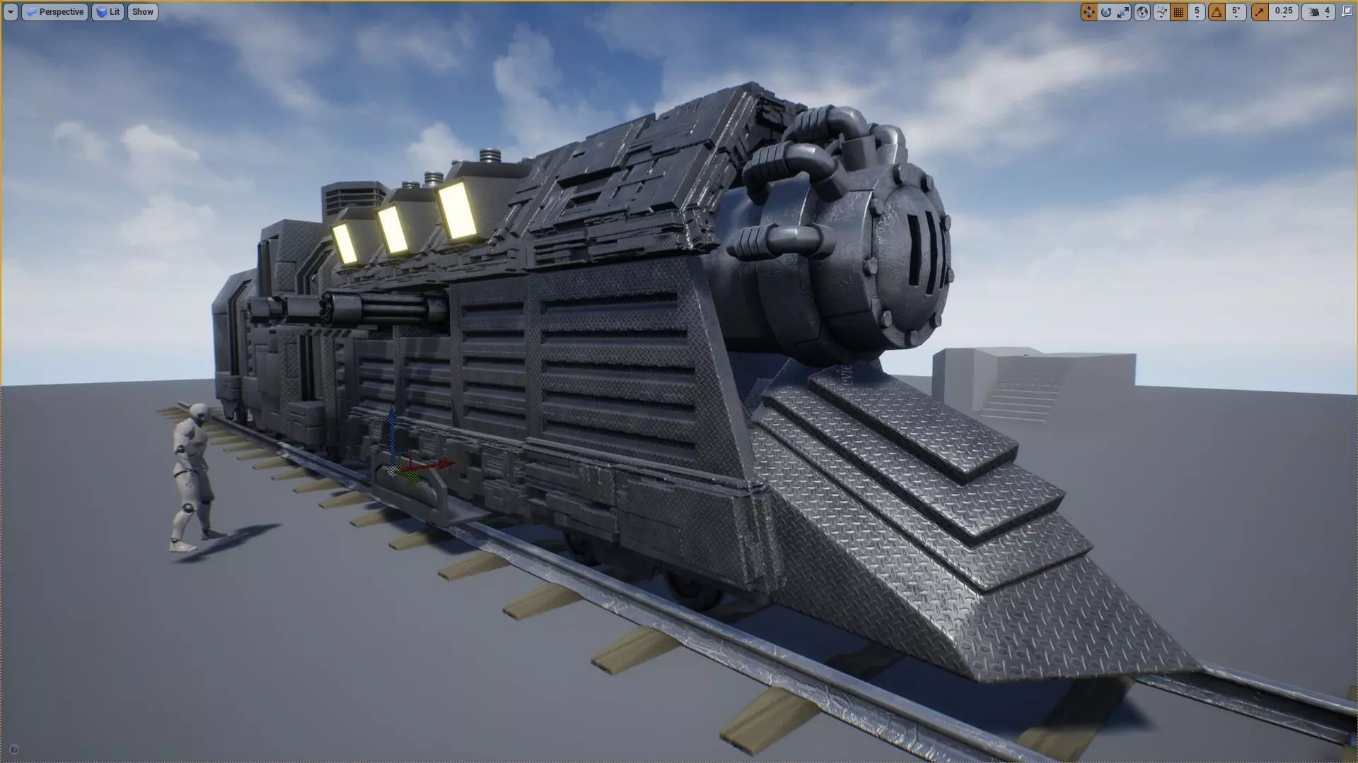 Armored Train Kitbash Unreal Engine Asset  Low-poly 3D model_0