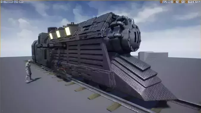 Armored Train Kitbash Unreal Engine Asset  Low-poly 3D model
