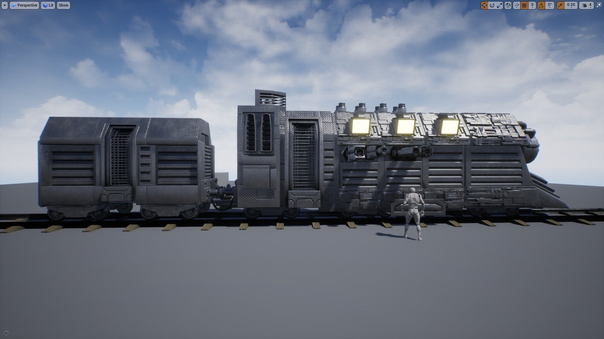 Armored Train Kitbash Unreal Engine Asset  Low-poly 3D model_11