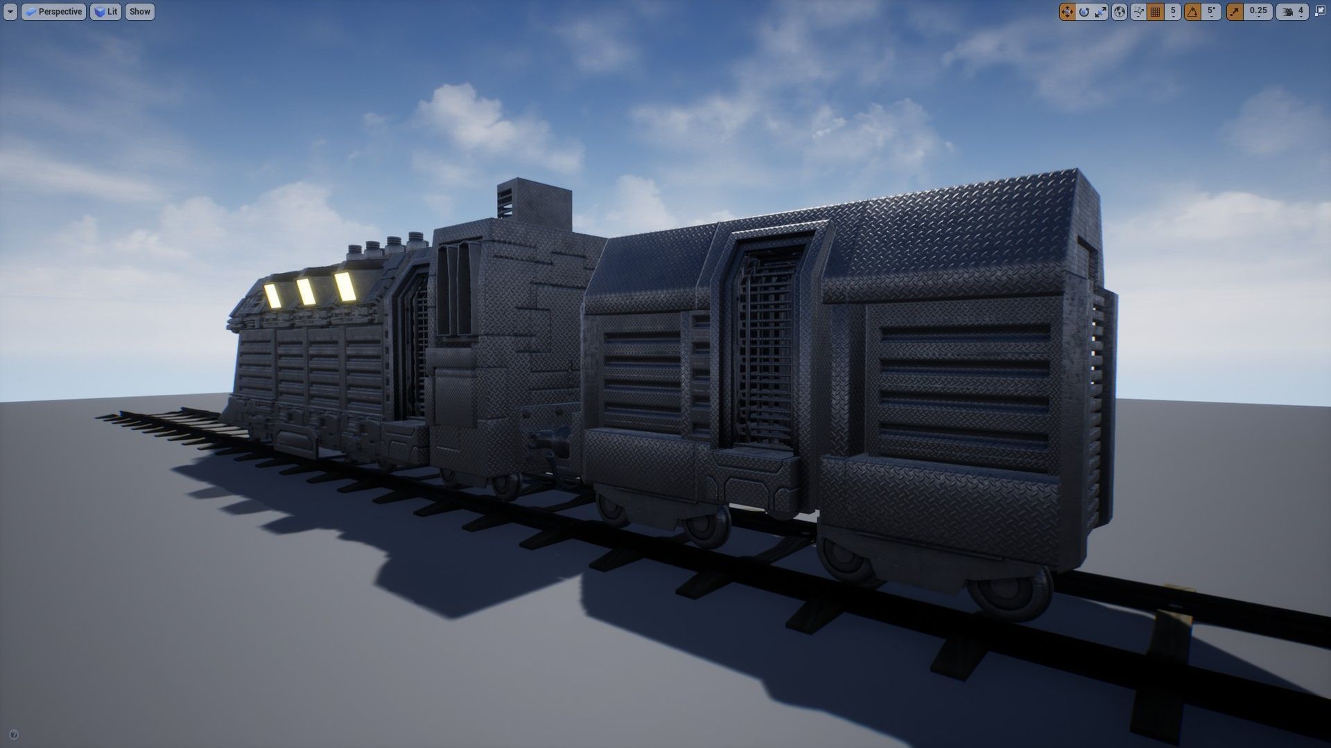 Armored Train Kitbash Unreal Engine Asset  Low-poly 3D model_8