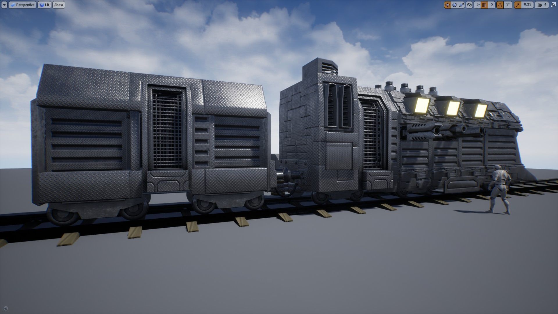 Armored Train Kitbash Unreal Engine Asset  Low-poly 3D model_10