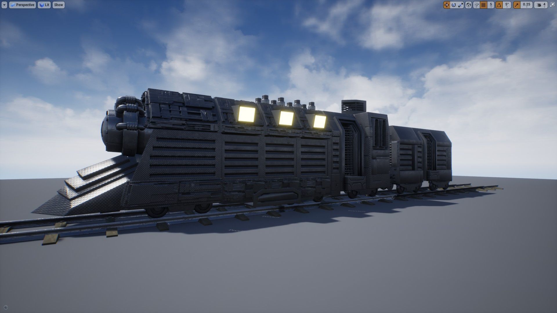 Armored Train Kitbash Unreal Engine Asset  Low-poly 3D model_6