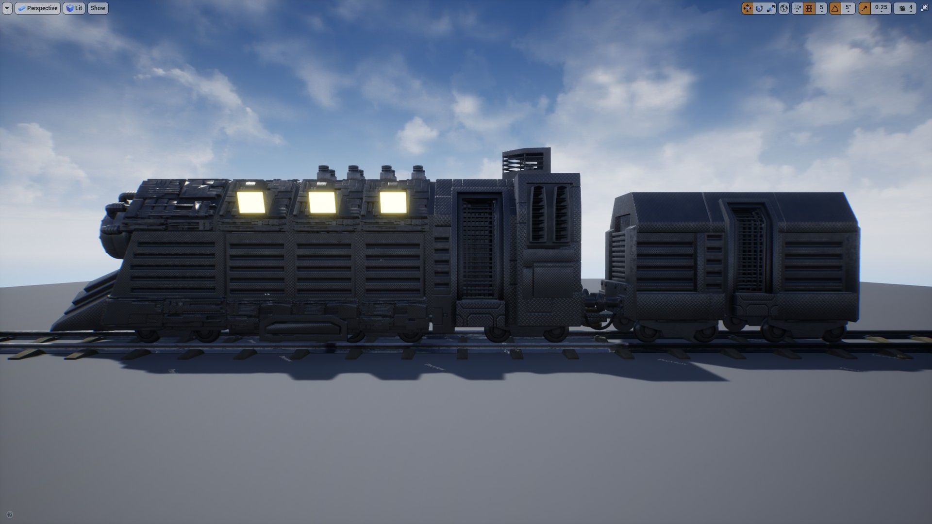 Armored Train Kitbash Unreal Engine Asset  Low-poly 3D model_7