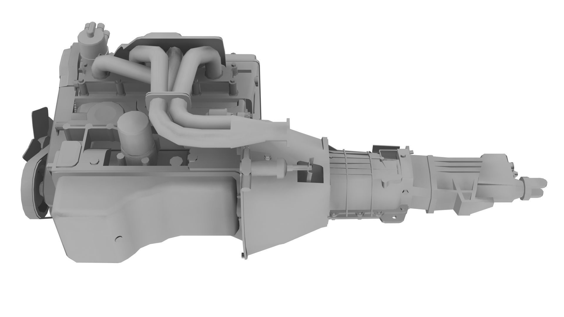 Toyota 4AGE Redtop engine Low-poly 3D model_11