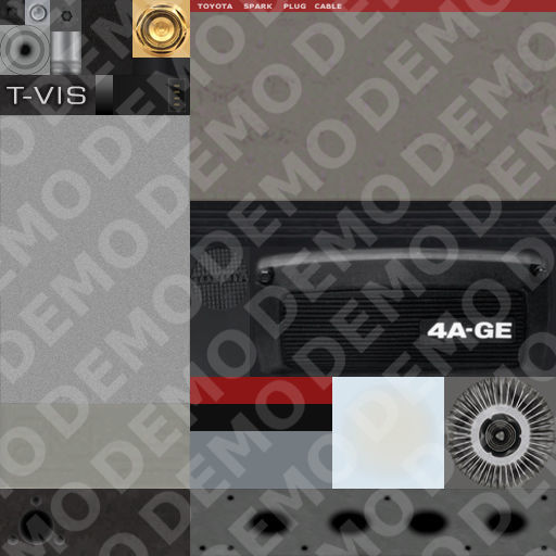 Toyota 4AGE Redtop engine Low-poly 3D model_20