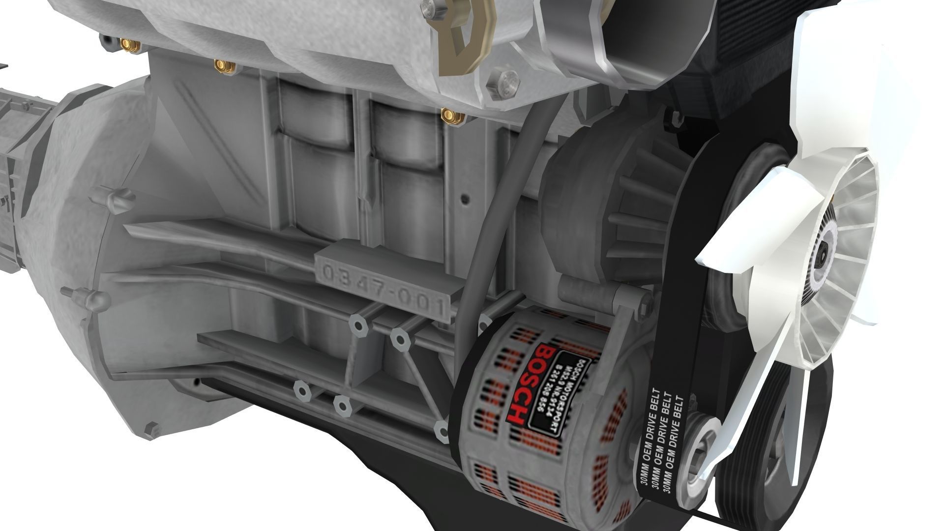 Toyota 4AGE Redtop engine Low-poly 3D model_16