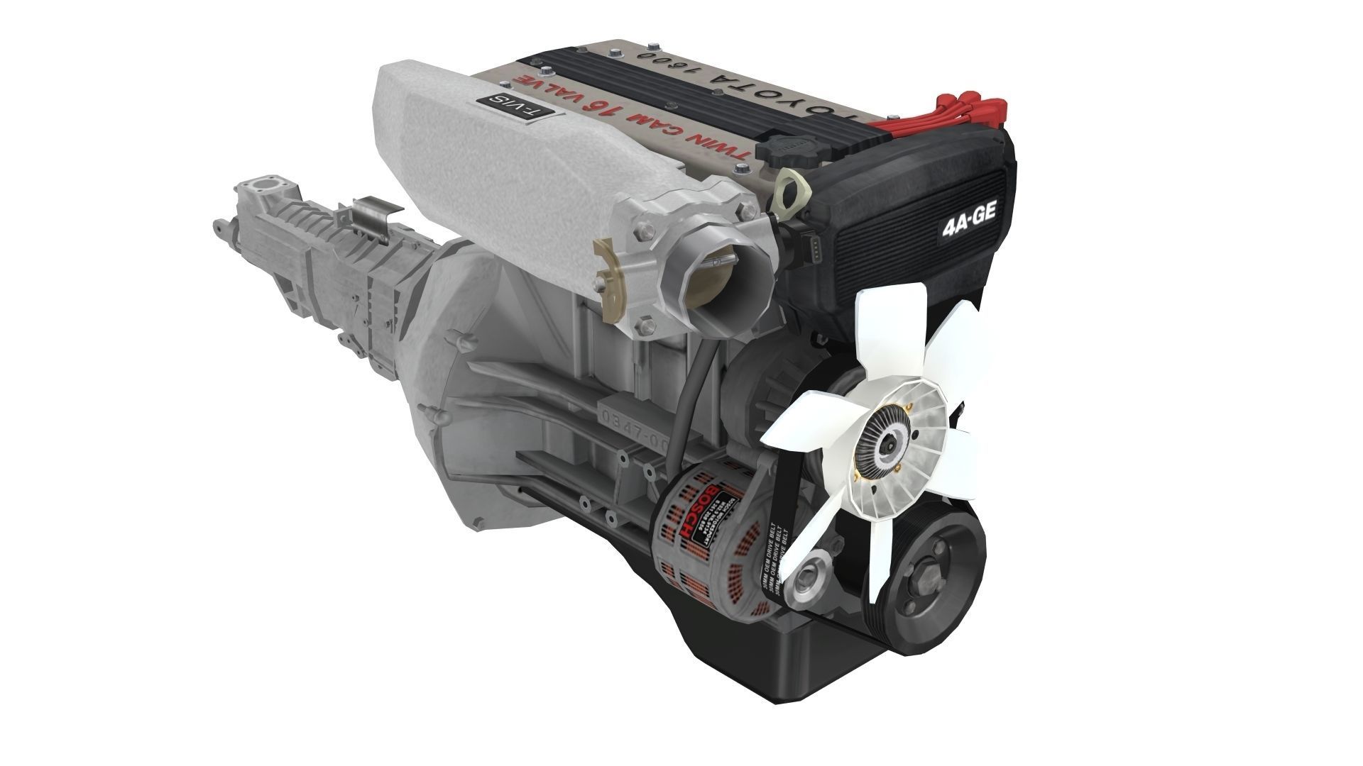 Toyota 4AGE Redtop engine Low-poly 3D model_4