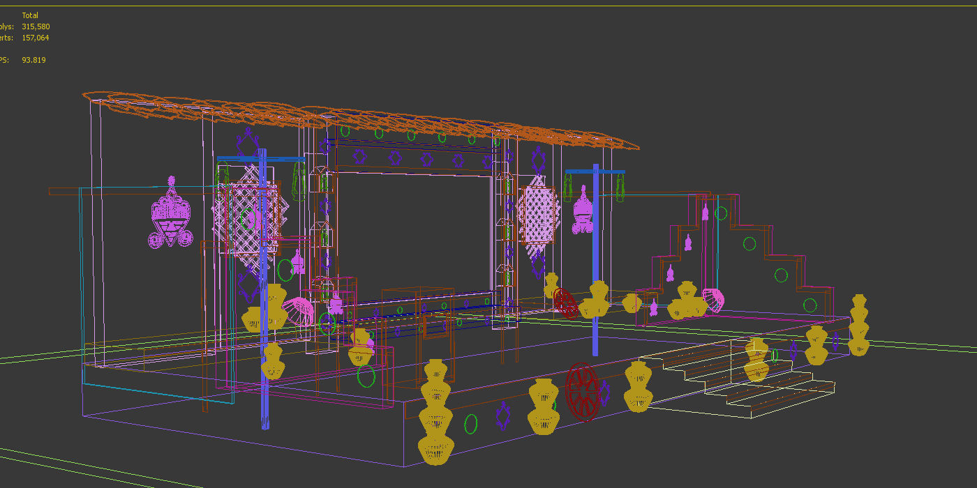 Rajasthani Theme Stage 3D model_2