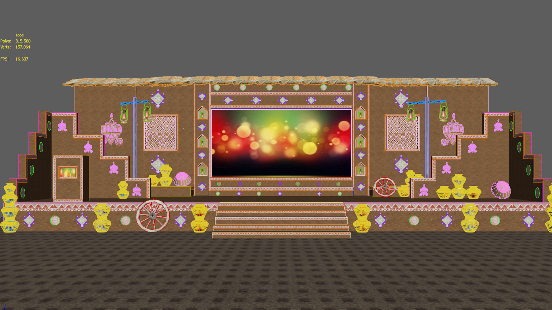 Rajasthani Theme Stage 3D model_1
