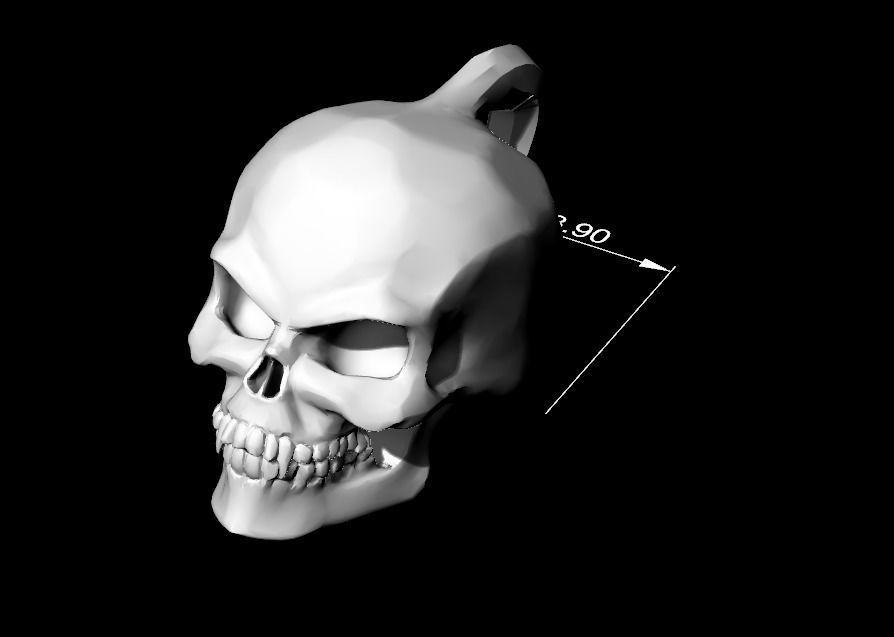 Skull pendant necklaces 3D print model_3