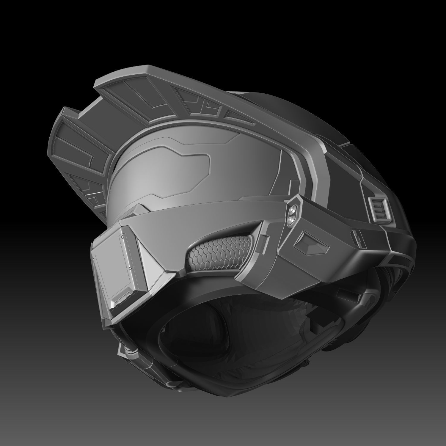 Master Chief Helmet Halo Infinite Fanmade 3D Printable Model 3D print model_4