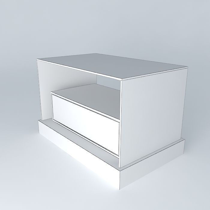 Night Table / Bedside - glass and lacquer Free 3D model_3